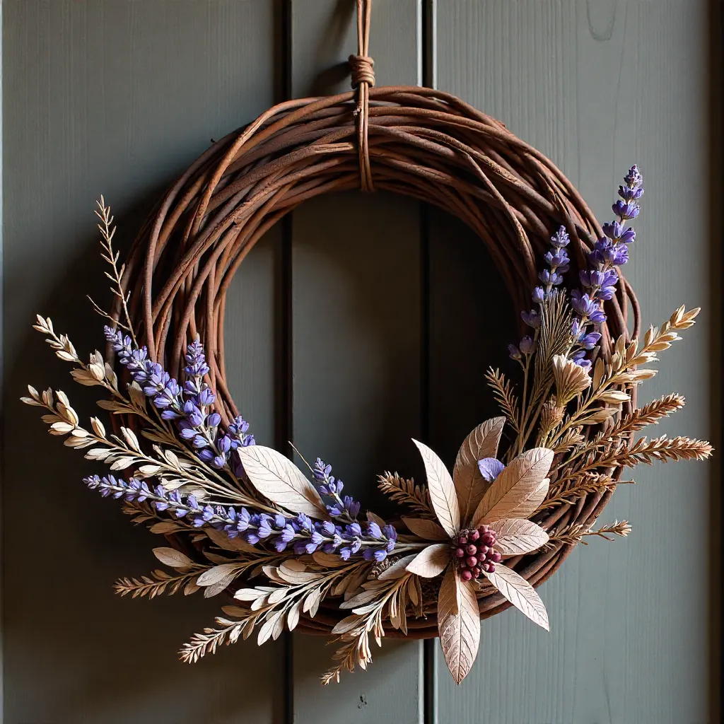 Trockenblumenkranz Dekoration